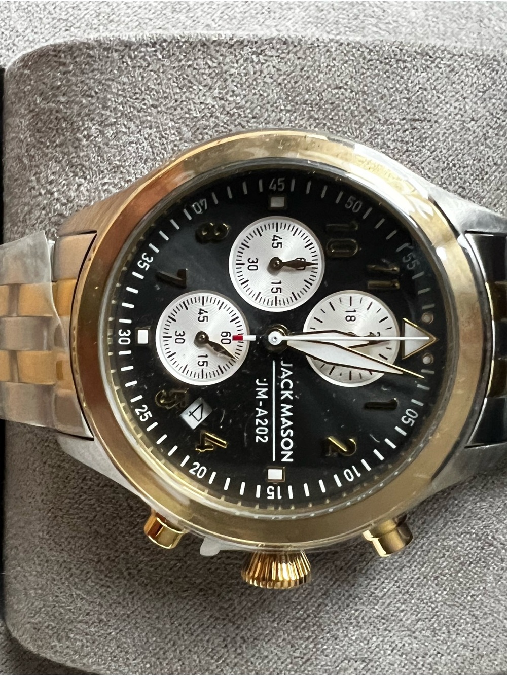 Jack Mason Women’s  Two-Tone Gold & Silver Chronograph Watch - Black Dial- New - Picture 8 of 10